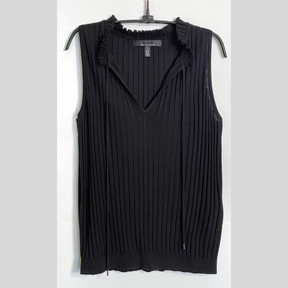 WHBM Sleeveless Black Lightweight Sweater L - Picture 1 of 4